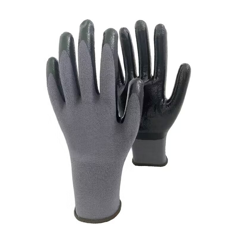 15 gauge nylon handschoenen met nitril gecoate handpalm