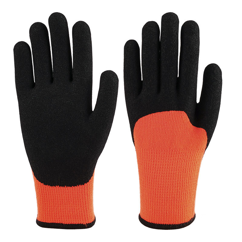 10 Gauge Terry Nitrile 3/4 gedimde mat oranje rode handschoenen